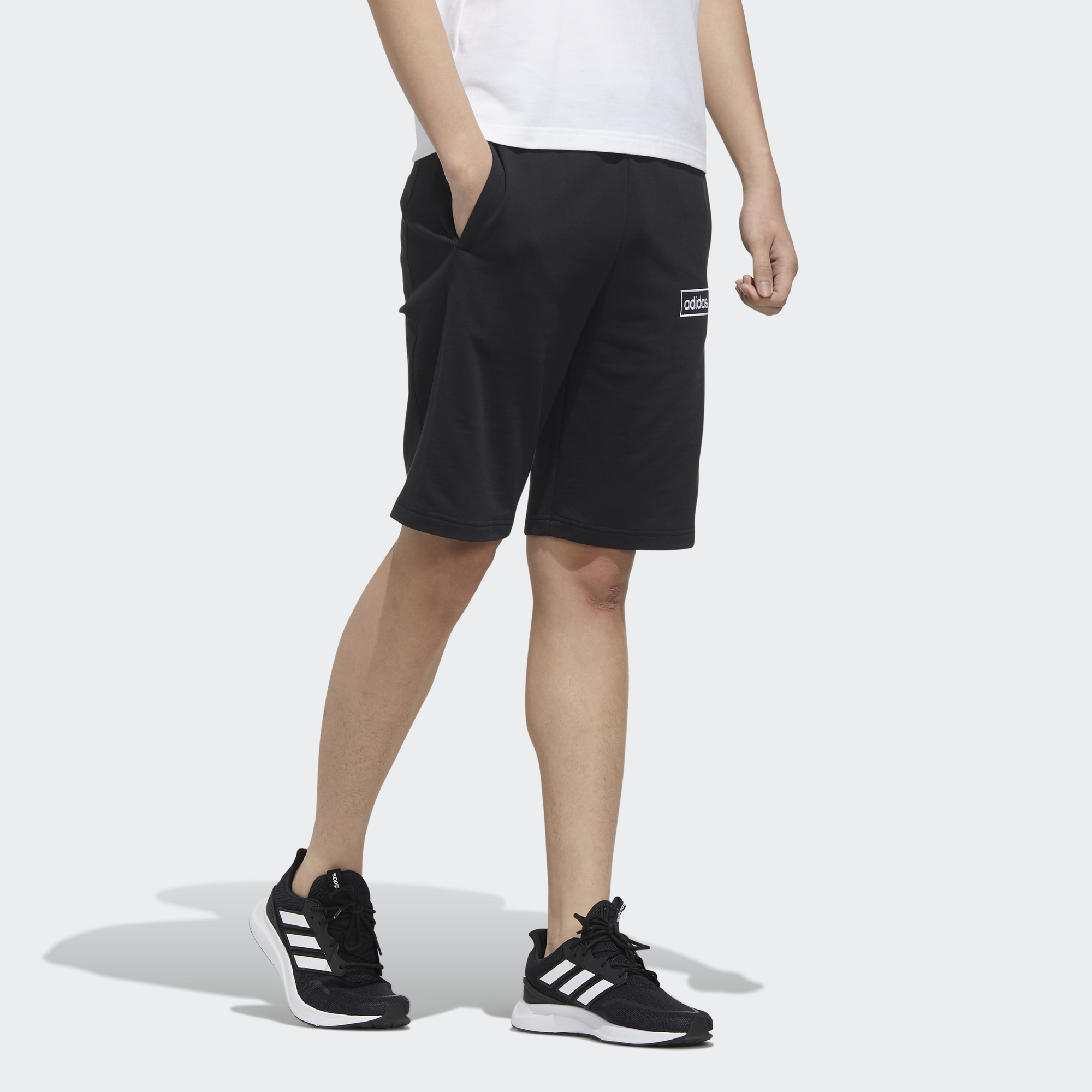 Мужские шорты adidas neo (черные) — фото 5