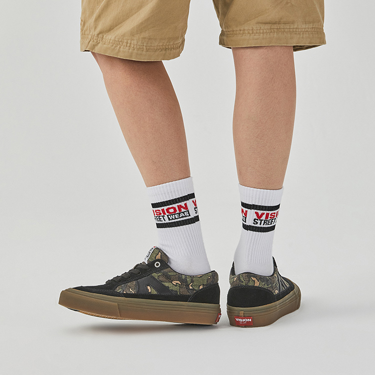 Vision Street Wear Stick Abrasion Resistant Low top Skateboard Shoes Unisex Army Green Camouflage Multicolor