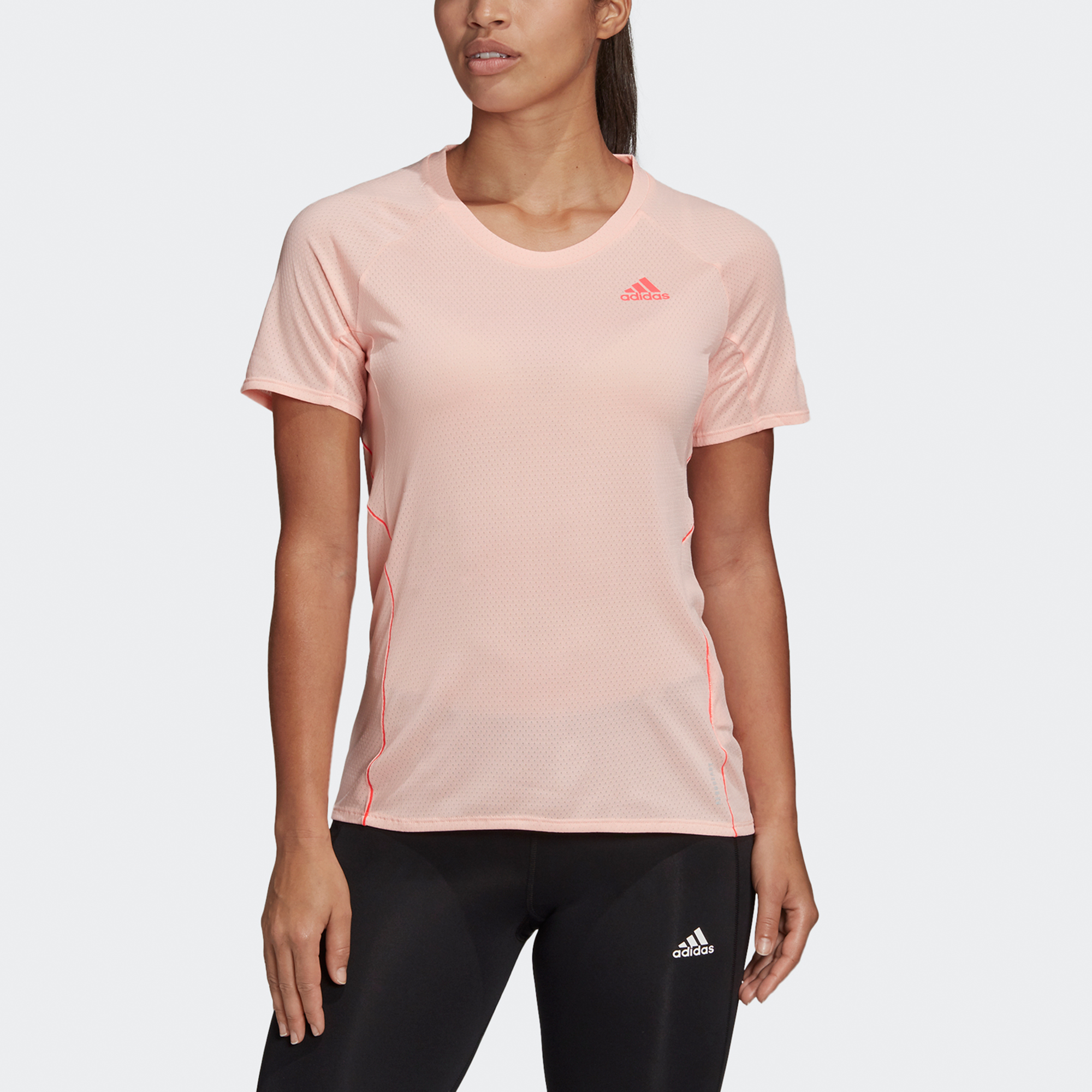 Adidas Raglan Sleeve Running T Shirt Women’s Pink
