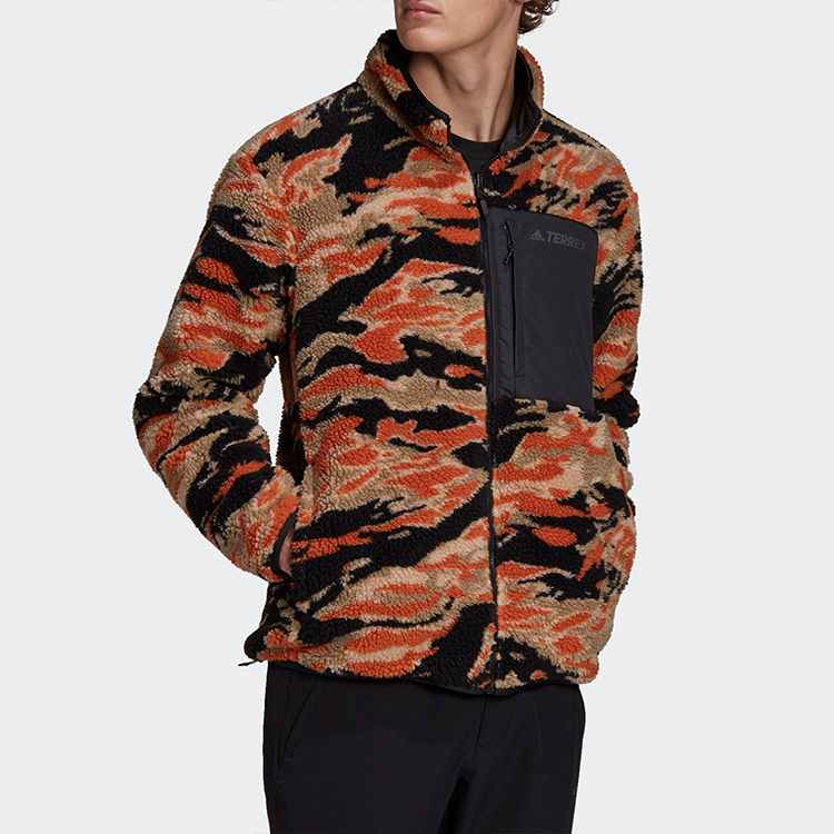 Мужская куртка adidas SHERPA Xplr F (оранжевый сплит) — фото 7