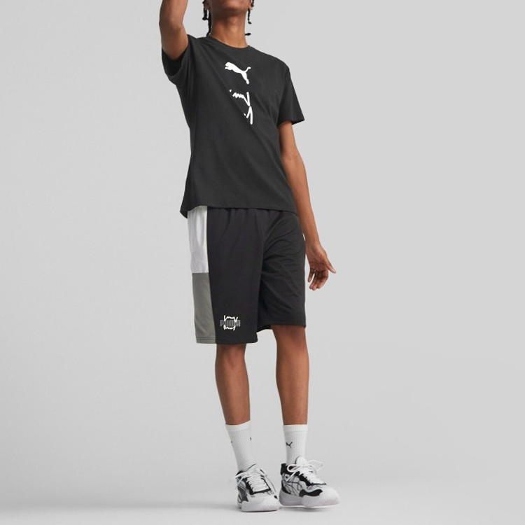 PUMA Sports Shorts Men’s Black Gray Color Moderate
