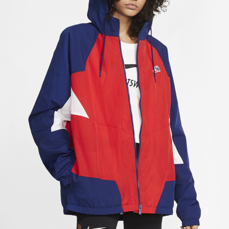 Мужская куртка Nike Sportswear Heritage Windrunner (красно-синяя) — фото 3