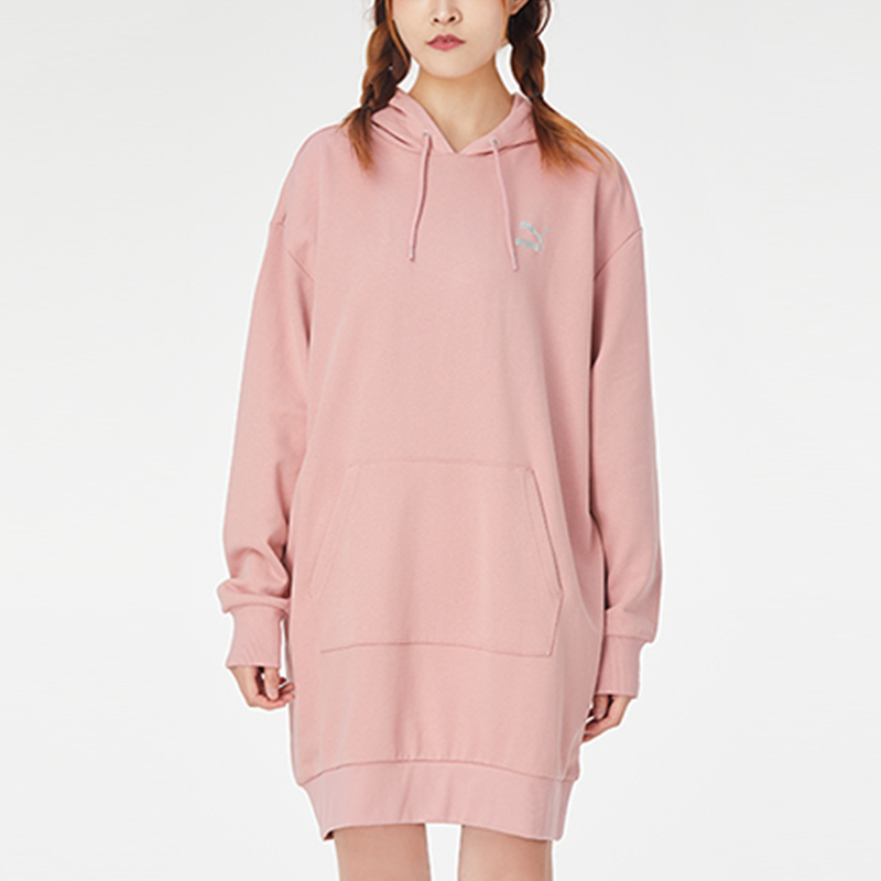 Женское платье PUMA Classics Hooded Longsleeve Dress (розовый) — фото 5