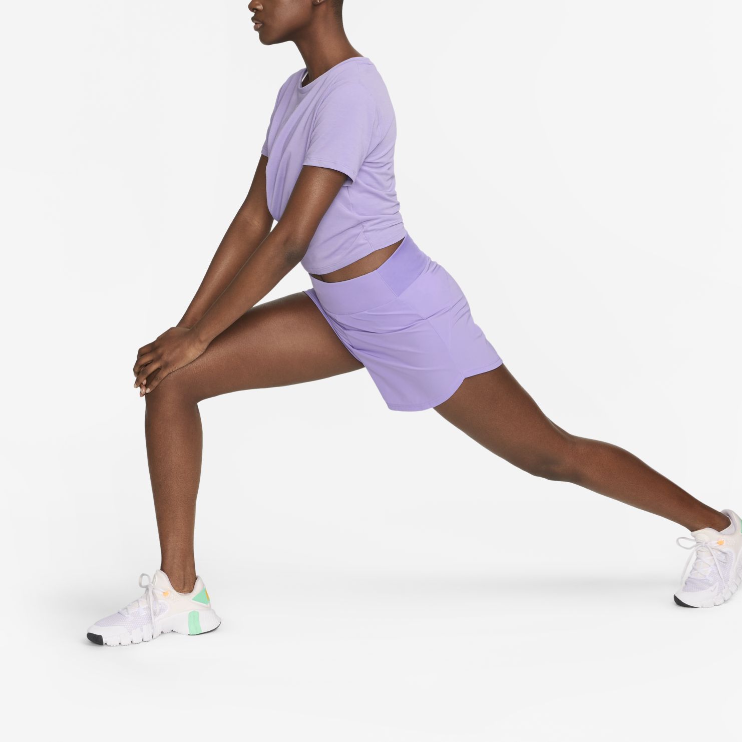 Nike Dri Fit Sports Shorts Women’s Space Purple Moderate Tight Pants