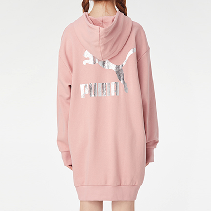 Женское платье PUMA Classics Hooded Longsleeve Dress (розовый) — фото 4