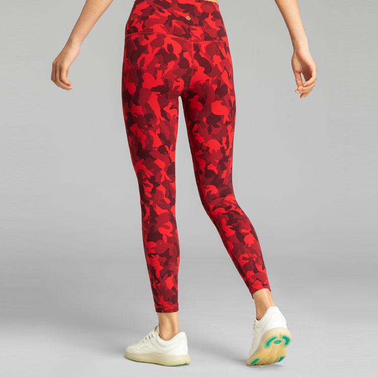 Lululemon Align Yoga Pants Women’s Camouflage Red Mixed Color Moderate
