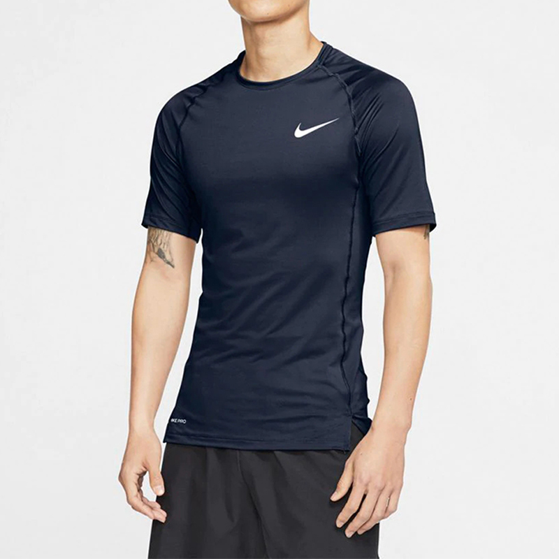 Мужские футболка Nike Pro logoT (темно-синий) — фото 3