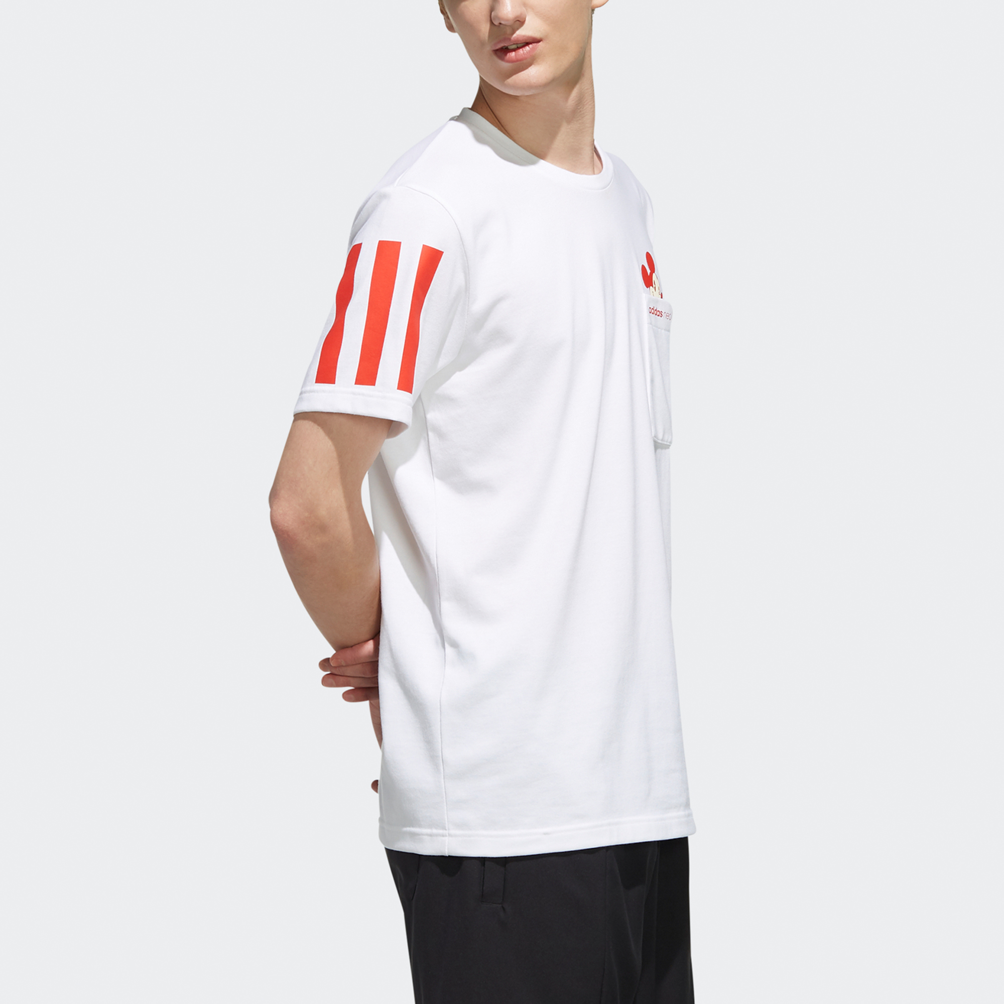 Мужская футболка adidas neo (белая) — фото 5