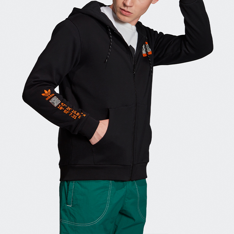 Мужские куртка adidas originals ADV Logo FZH (черный) — фото 6