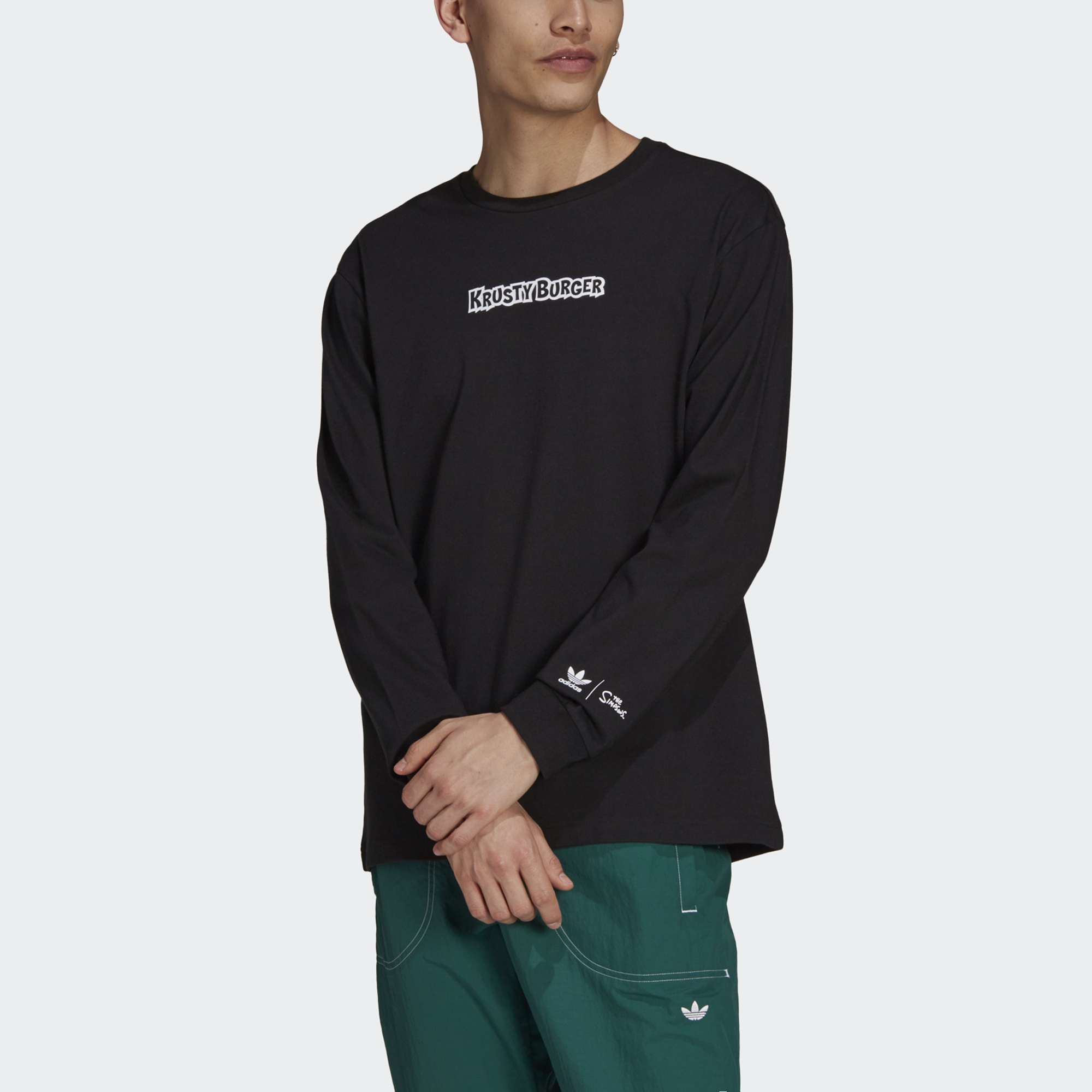 Мужской лонгслив adidas originals Smps Kb Ls Tee T (черный) — фото 2