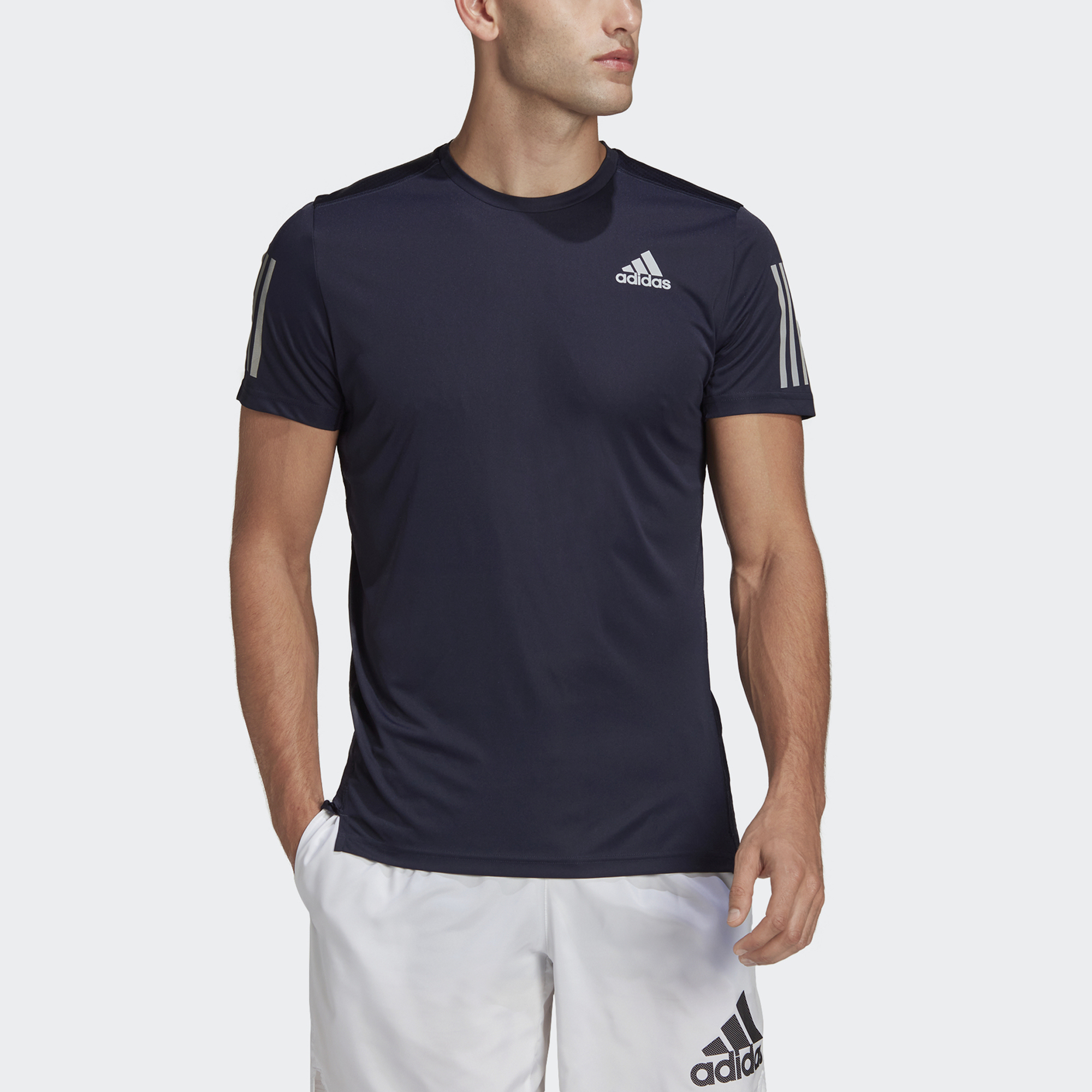 Adidas Running T Shirts Men’s Crew Neck Moderate Straight Fit