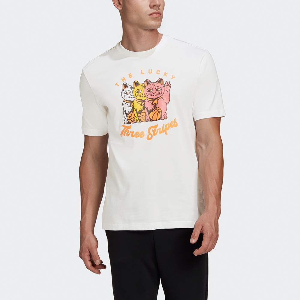 Мужская футболка adidas 3 Cats Graphic (белая) — фото 3