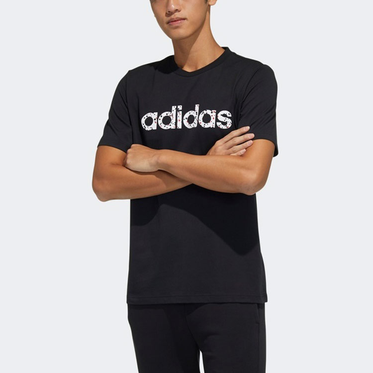 Мужская футболка adidas neo M Basc Tee LogoT (черная) — фото 2