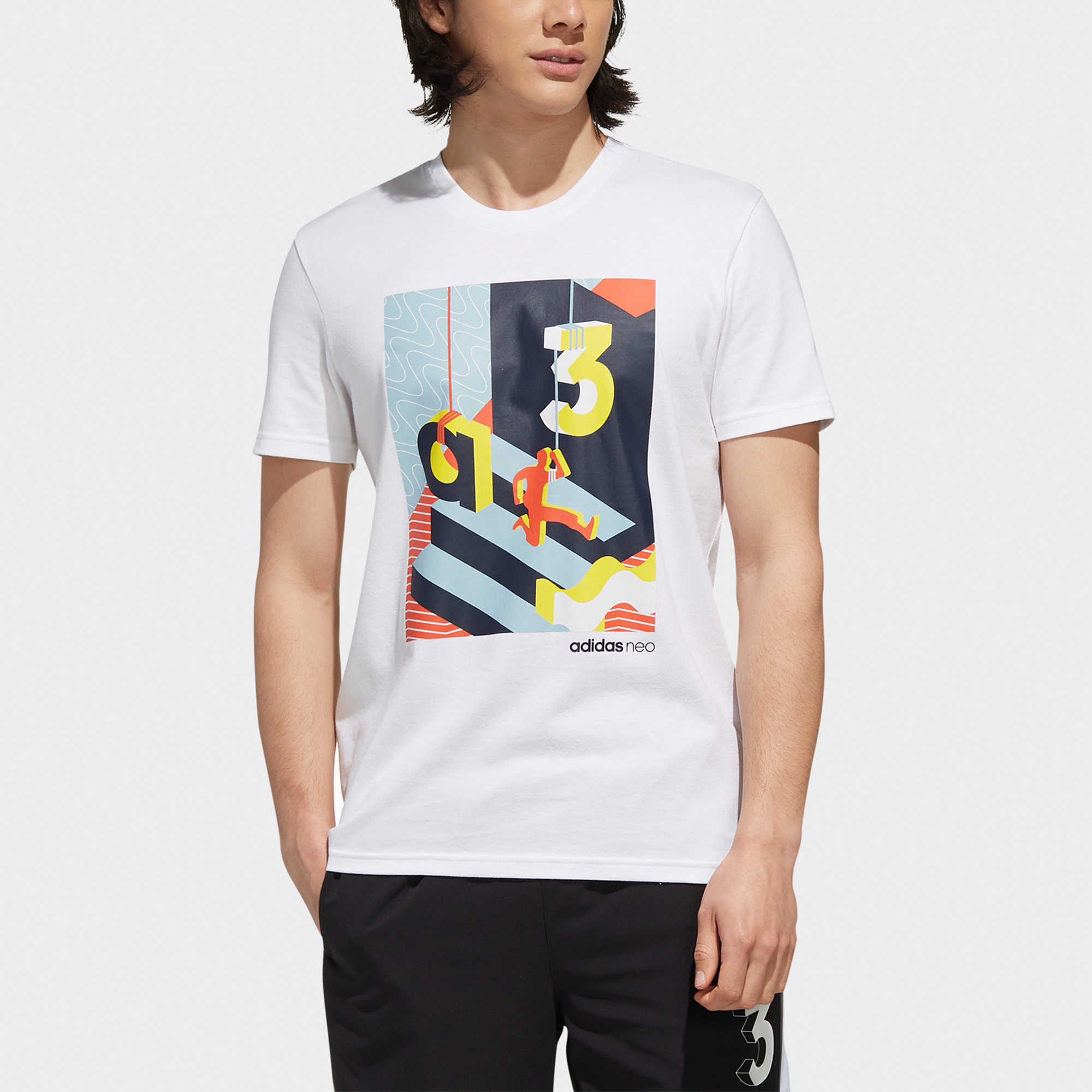 Мужская футболка adidas neo (белая) — фото 3