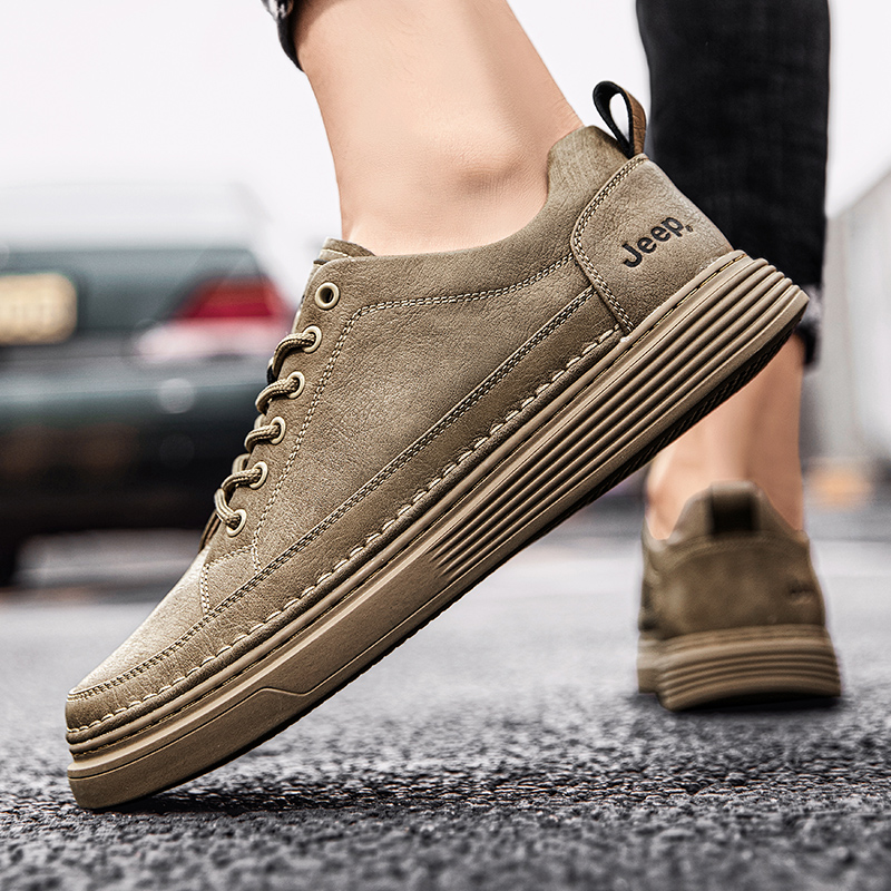 Jeep Low top Skateboard Shoes Men's Camel
