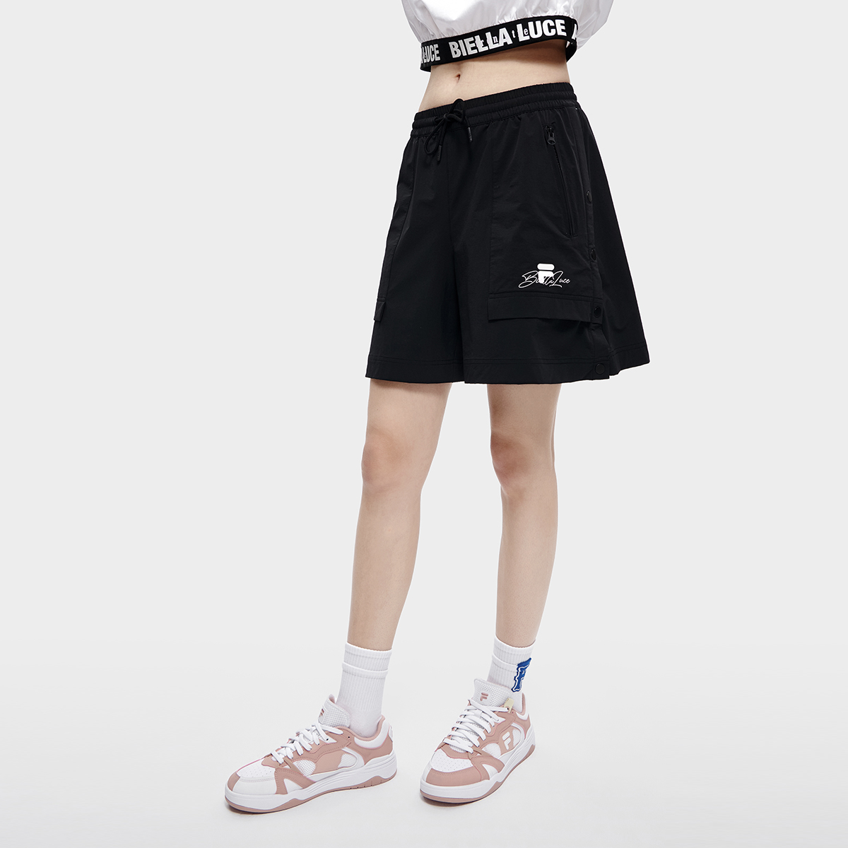 FILA FUSION Sports Shorts Women’s Pitch Black Moderate Woven Shorts