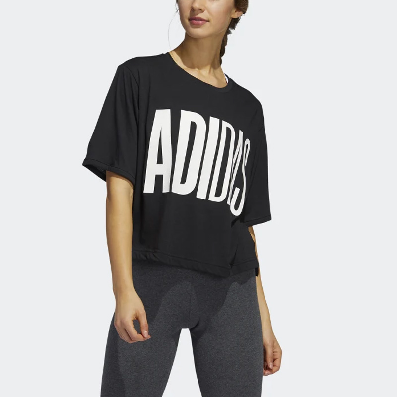 Женская футболка adidas LogoT (черная) — фото 3