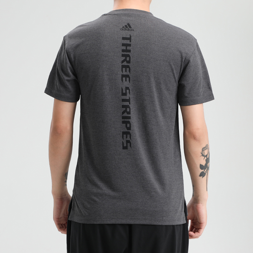 Мужская футболка adidas 3-Bar Tech Tee (серая) — фото 3