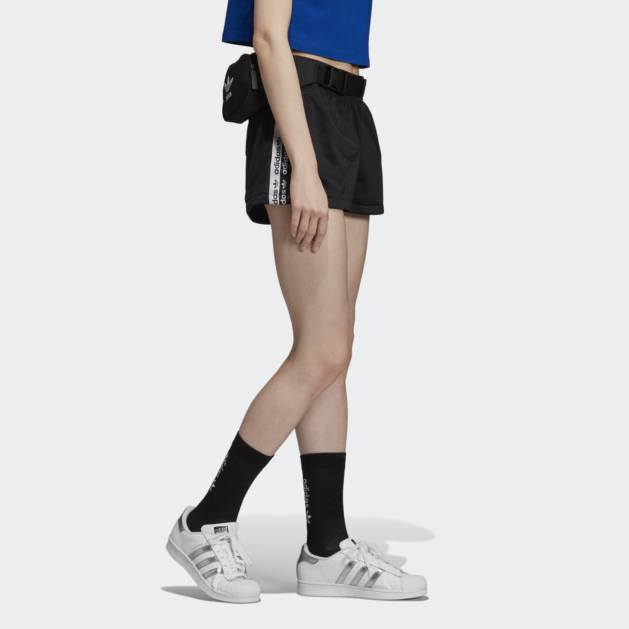 Женские штаны adidas originals Tape Shorts (черный) — фото 5