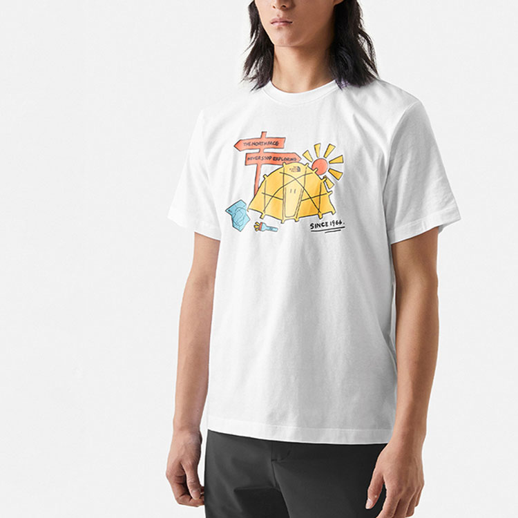 THE NORTH FACE Summer Outdoor Exploration SS23 Quick Dry T Shirts Men’s White