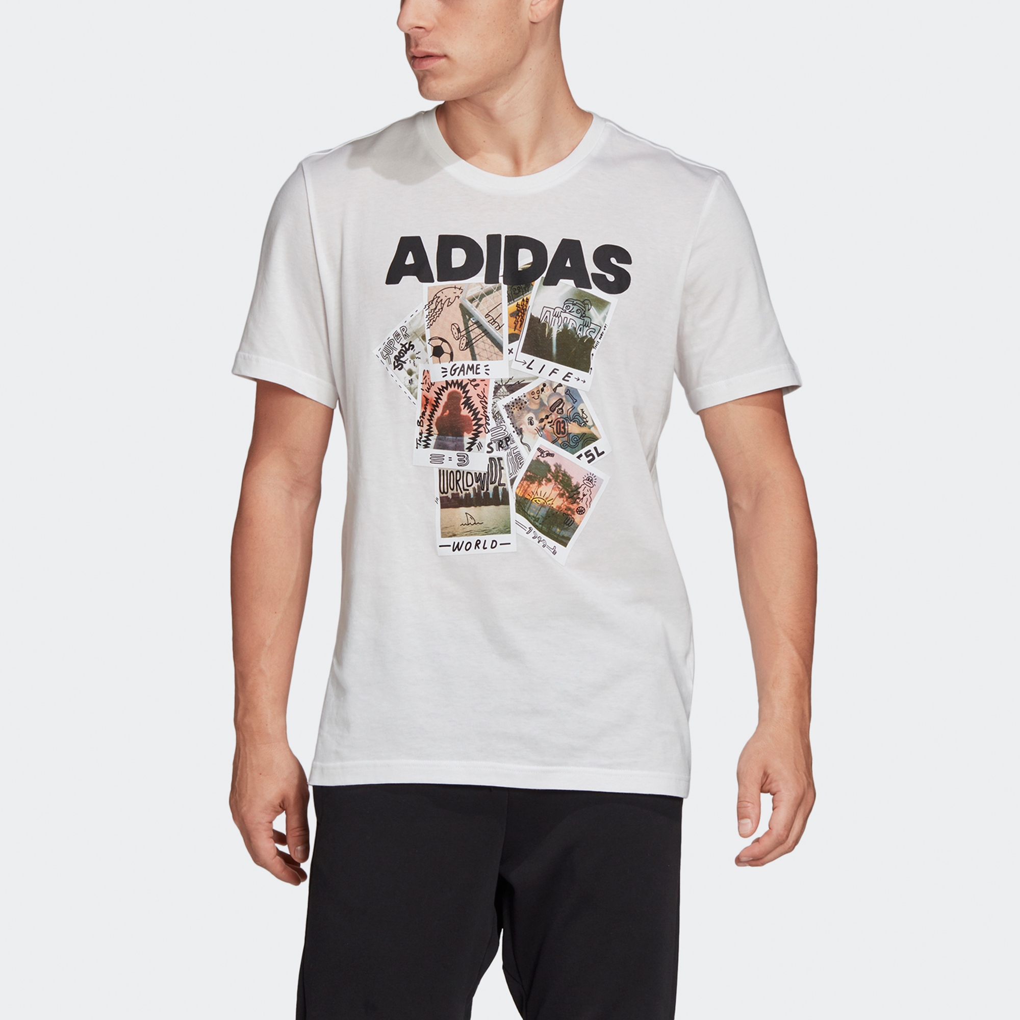 Мужская футболка adidas (белая) — фото 3