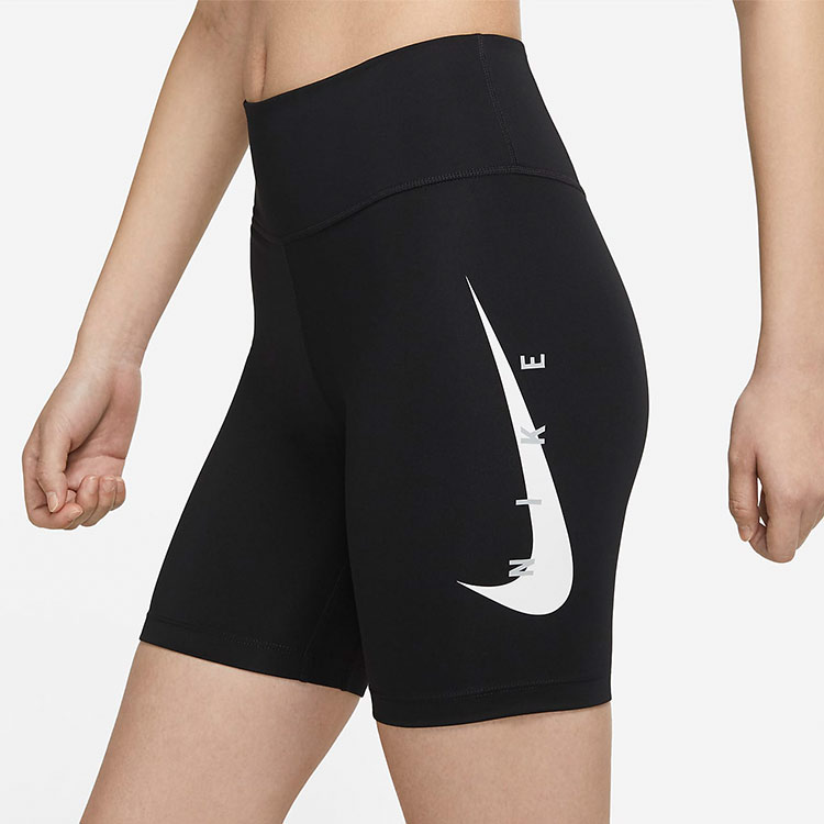 Женские шорты Nike As W Nk Swoosh Rn Tght Shrt 7 (черные) — фото 5
