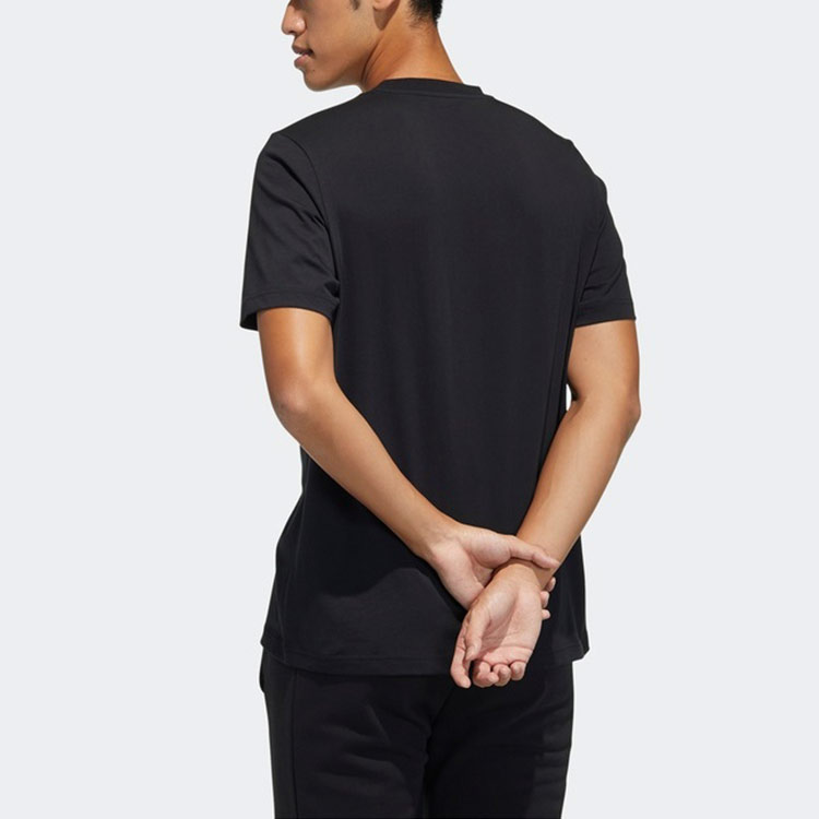 Мужская футболка adidas neo M Basc Tee LogoT (черная) — фото 3
