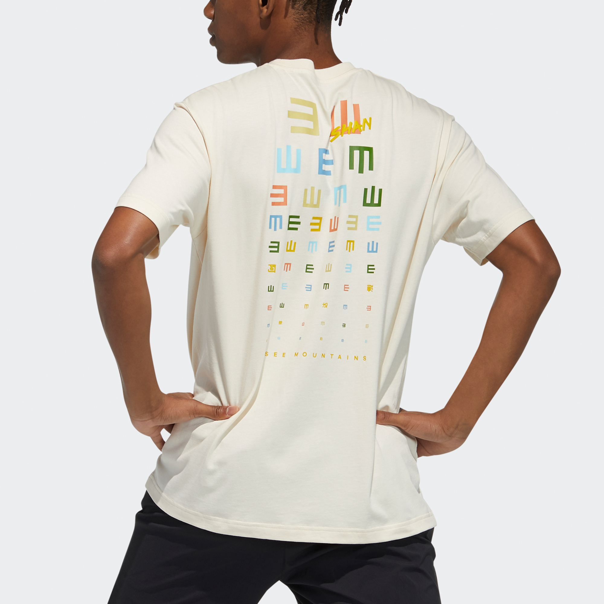 Футболка adidas Iseem Gfx Tee T (молочный) — фото 5