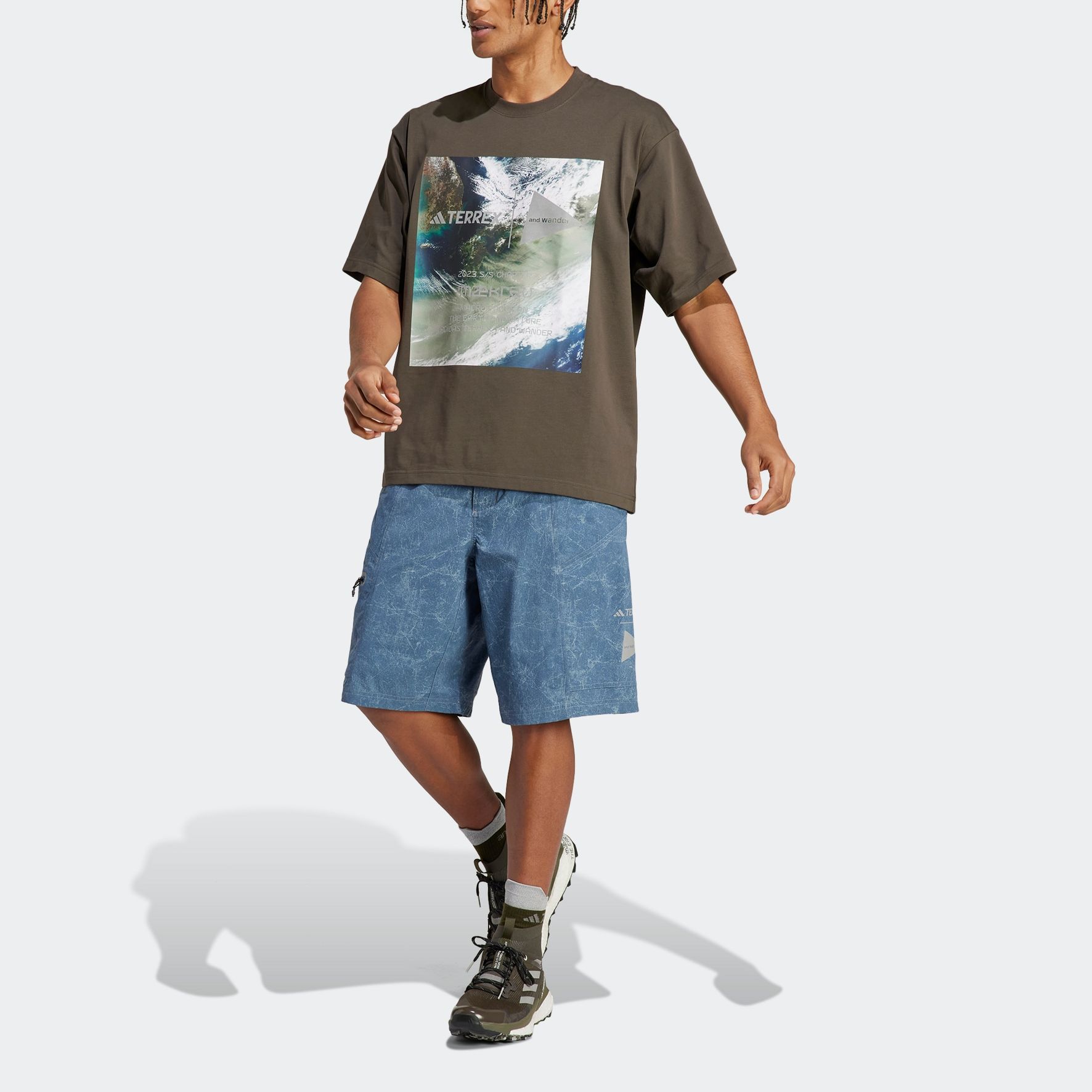 Adidas X And Wander Adidas TERREX X And Wander Sports Shorts Men’s Wonder Asphalt Gray Moderate