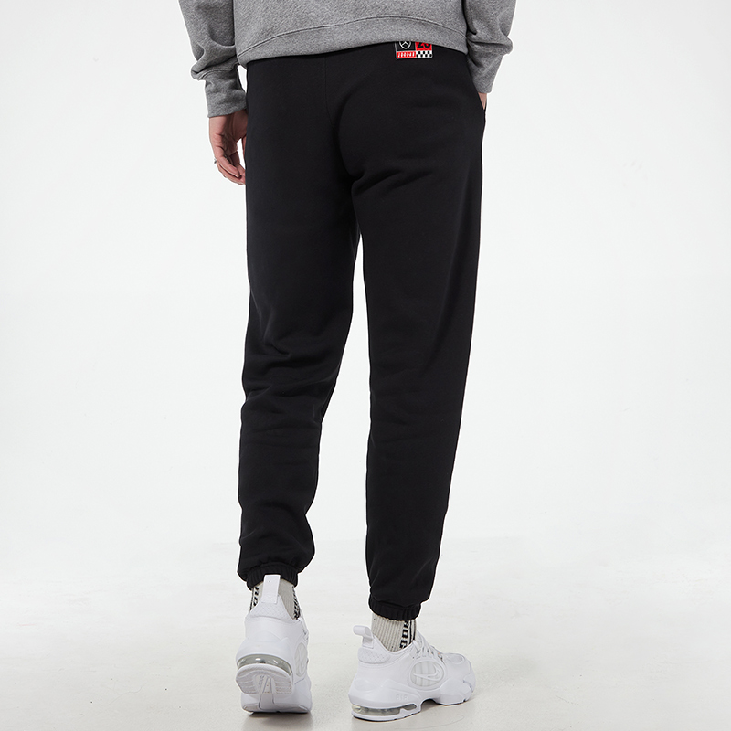 Jordan Air 23 Running Training Print Fleece Lined Foot Length Style Knitted Sweatpants Men’s Black