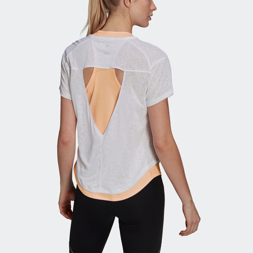 Adidas Running T Shirts Women’s White Crew Neck Moderate Straight Fit