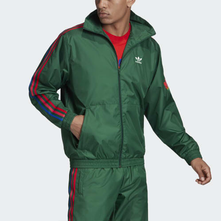 Мужская куртка adidas originals 3D Trefoil (темно-зеленая) — фото 3