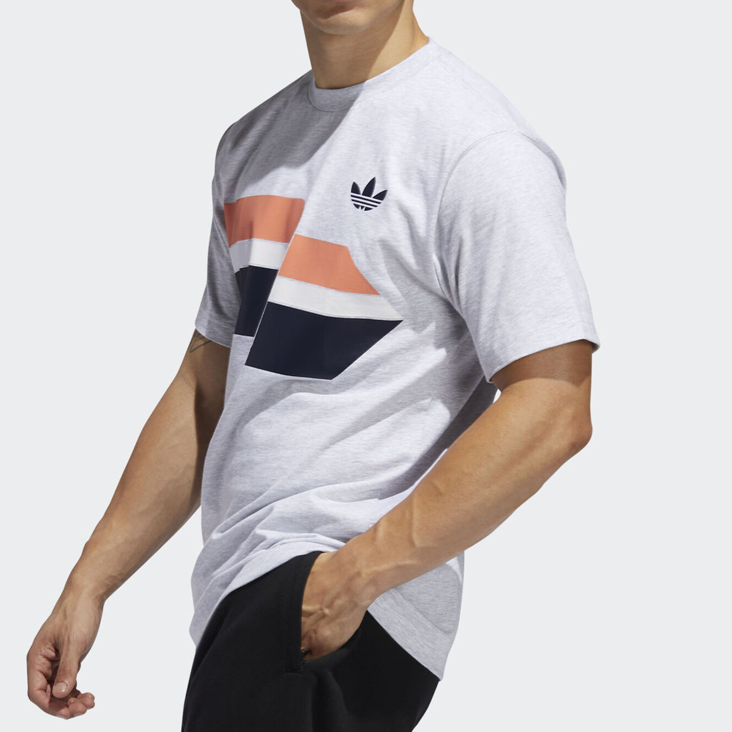 Мужская футболка adidas originals Trefoil (серая) — фото 3