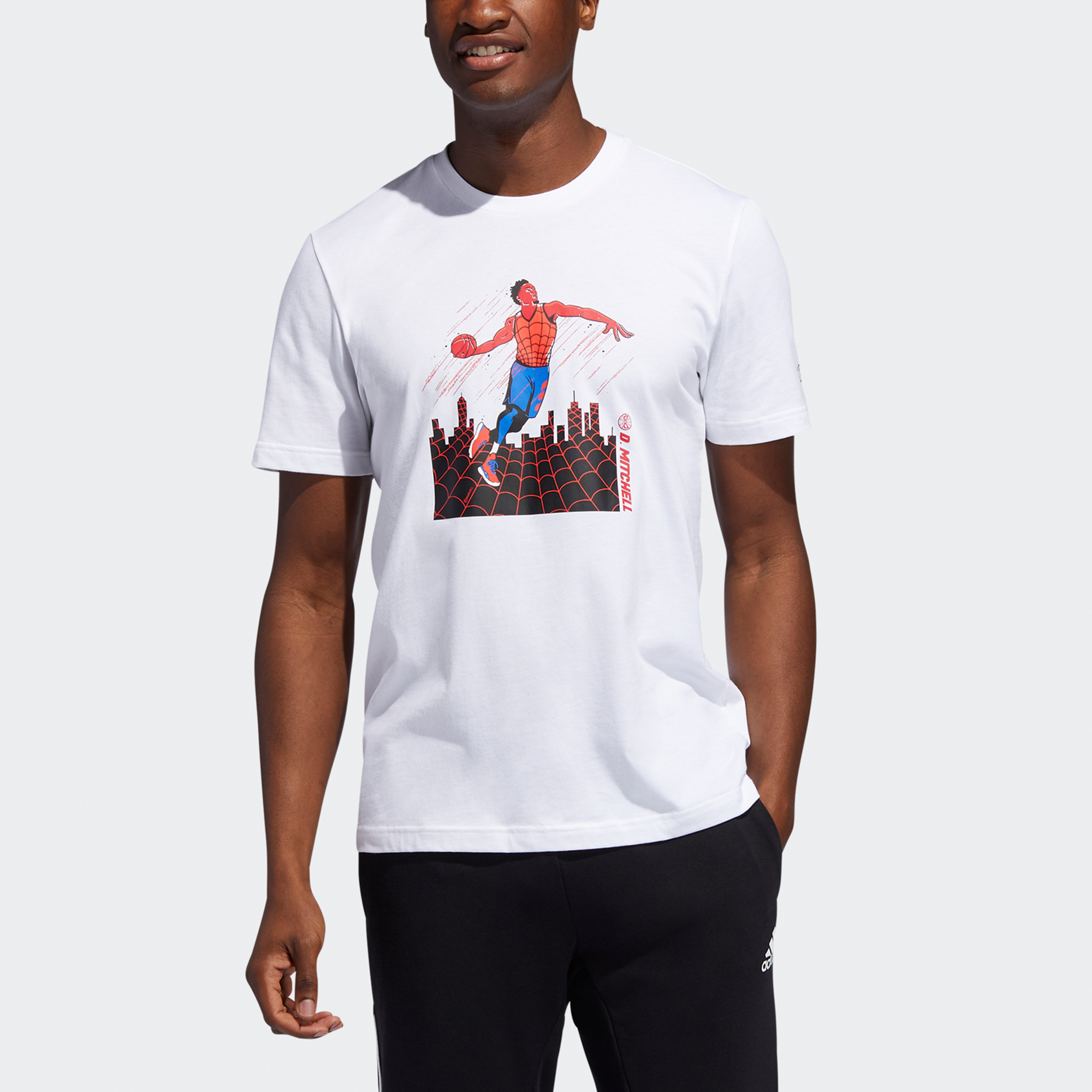 Мужская футболка adidas x marvel (белая) — фото 3