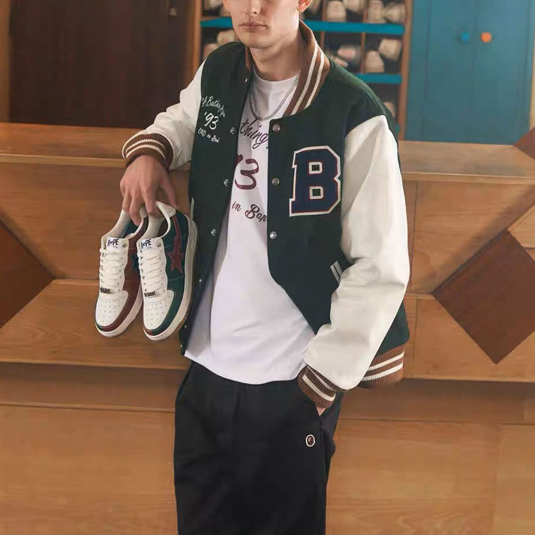 Мужская куртка A BATHING APE x END (бело-зеленая) — фото 3