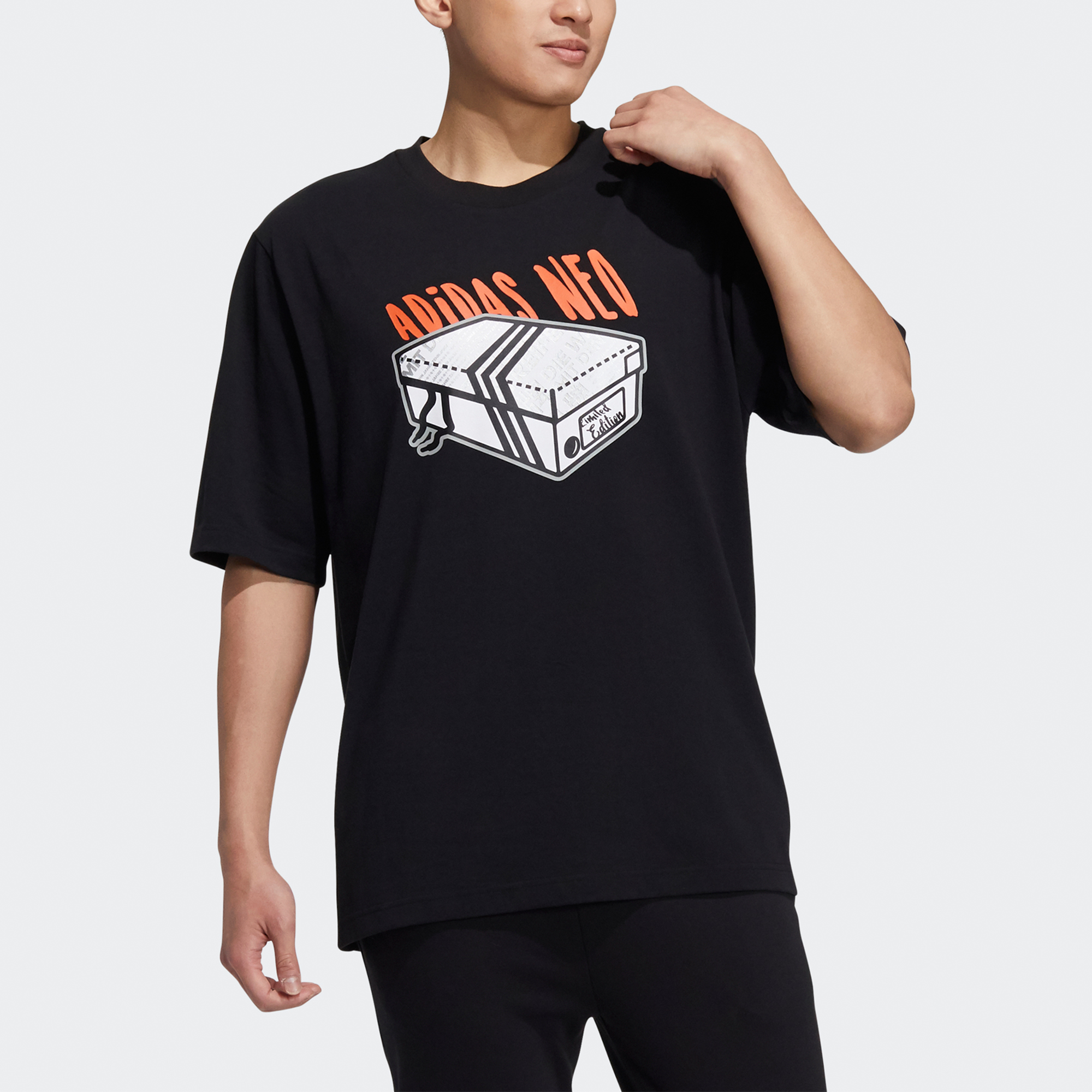 Мужская футболка adidas neo M Brlv Tee1 T (черный) — фото 2
