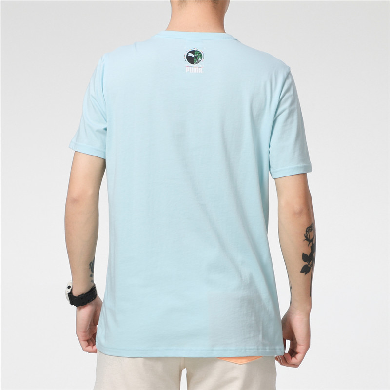 Мужская футболка PUMA Logo T (голубая) — фото 3