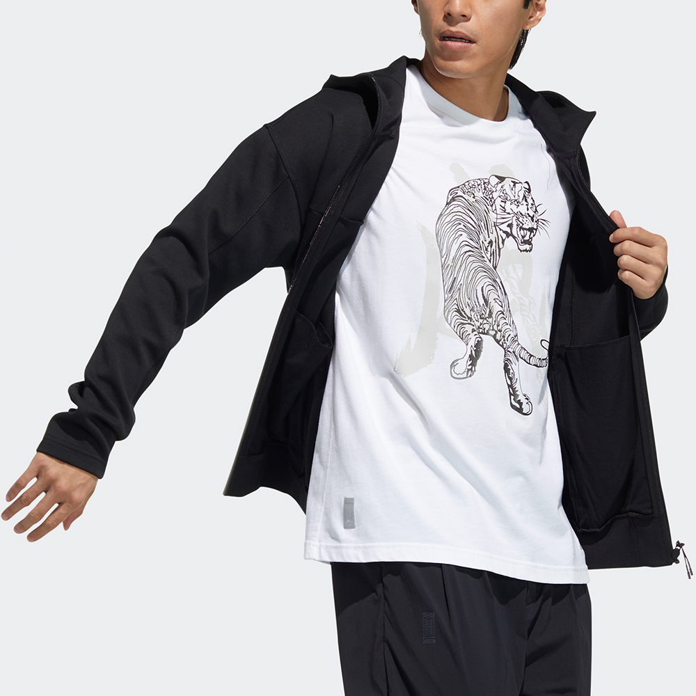 Мужская куртка adidas Wj Htt (черная) — фото 4