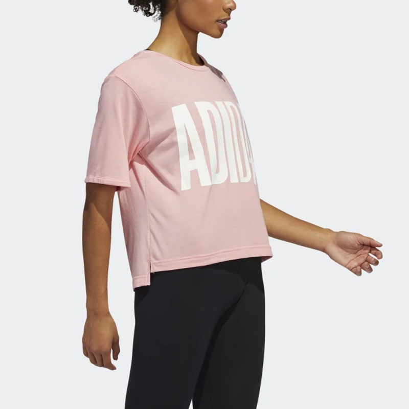 Женская футболка adidas LogoT (розовый) — фото 6