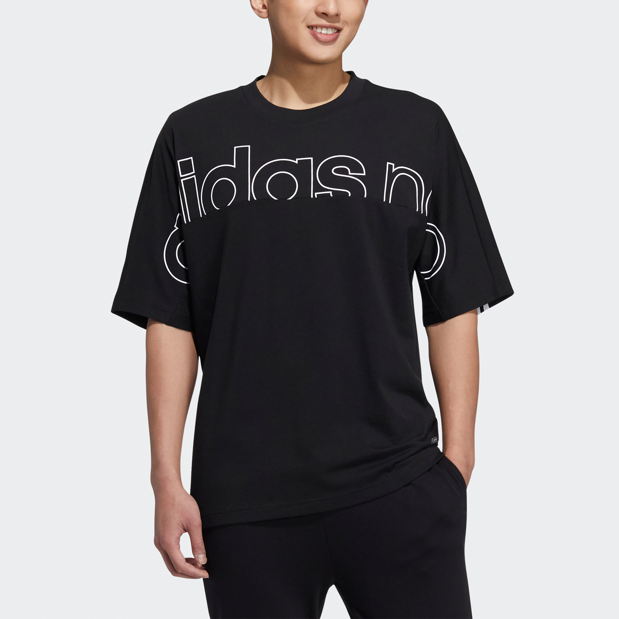 Мужская футболка adidas neo M Brlv Tee2 (черная) — фото 3