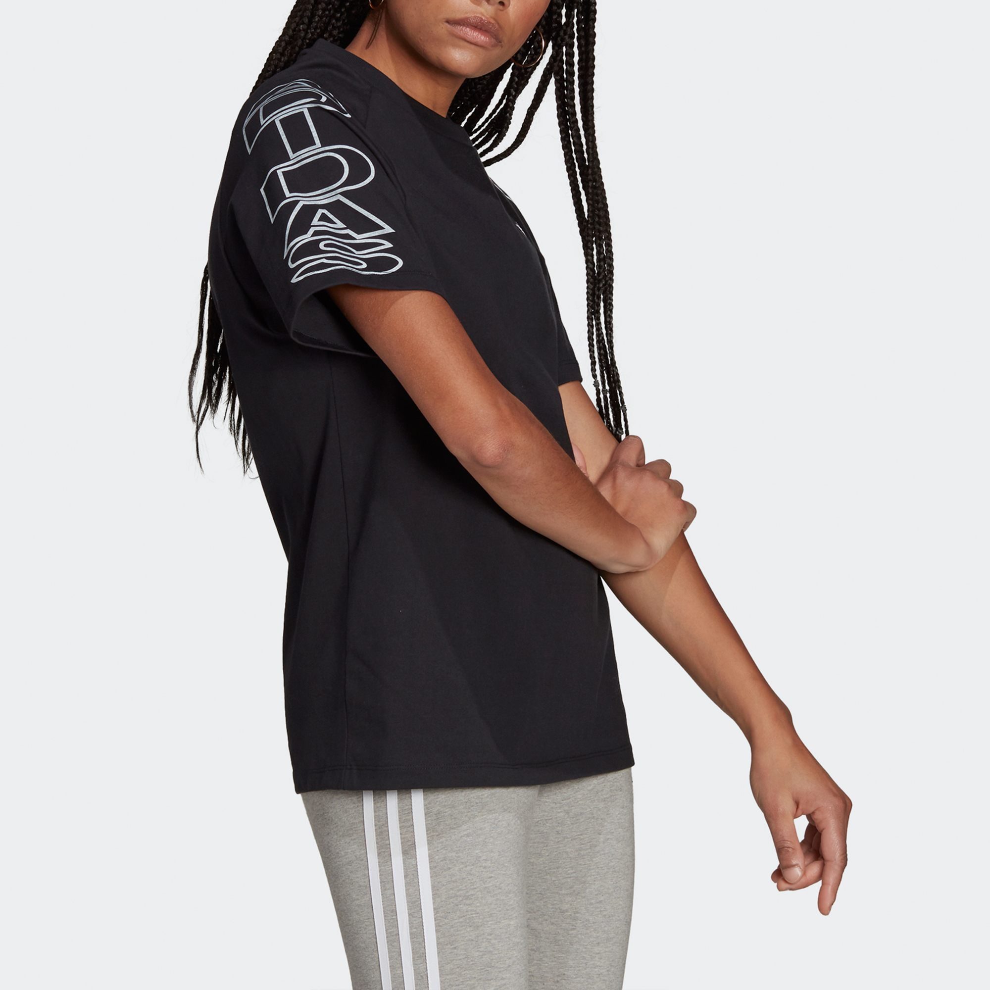 Женская футболка adidas originals Loose Tee (черная) — фото 4