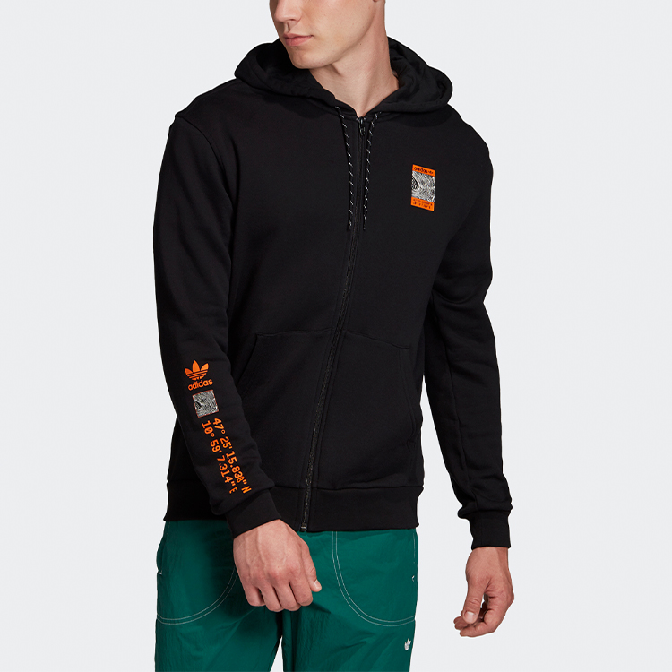 Мужские куртка adidas originals ADV Logo FZH (черный) — фото 3