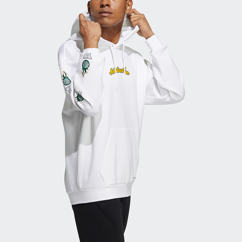 Мужское худи adidas neo (белое) — фото 4