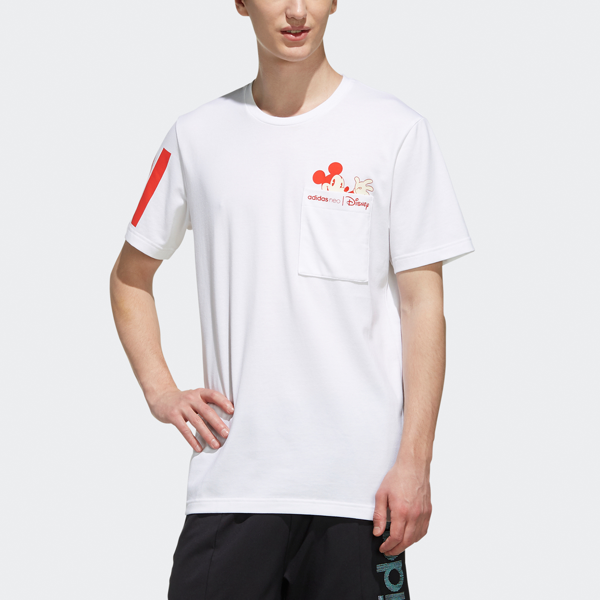 Мужская футболка adidas neo (белая) — фото 3