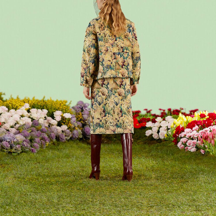 Женская юбка Gucci SS23 (зеленая) — фото 2