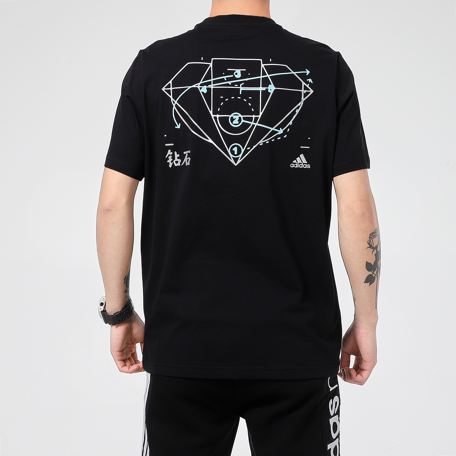 Мужская футболка adidas Diamond Tee (черная) — фото 4