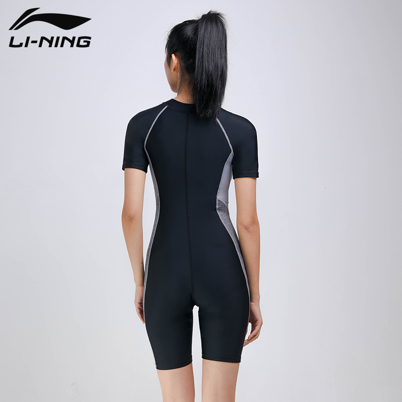 Li Ning One Piece Swimsuits Women’s Black Gray