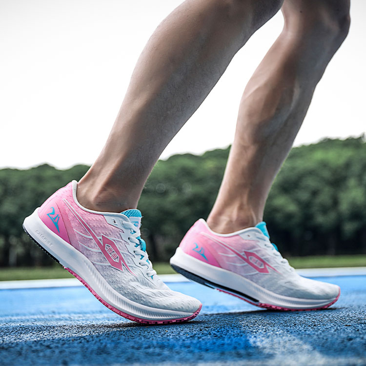 TANSHEZHE Black Horse 1.0 Full Length Carbon Plate Low top Sprint Running Shoes Unisex Cherry Blossom Pink
