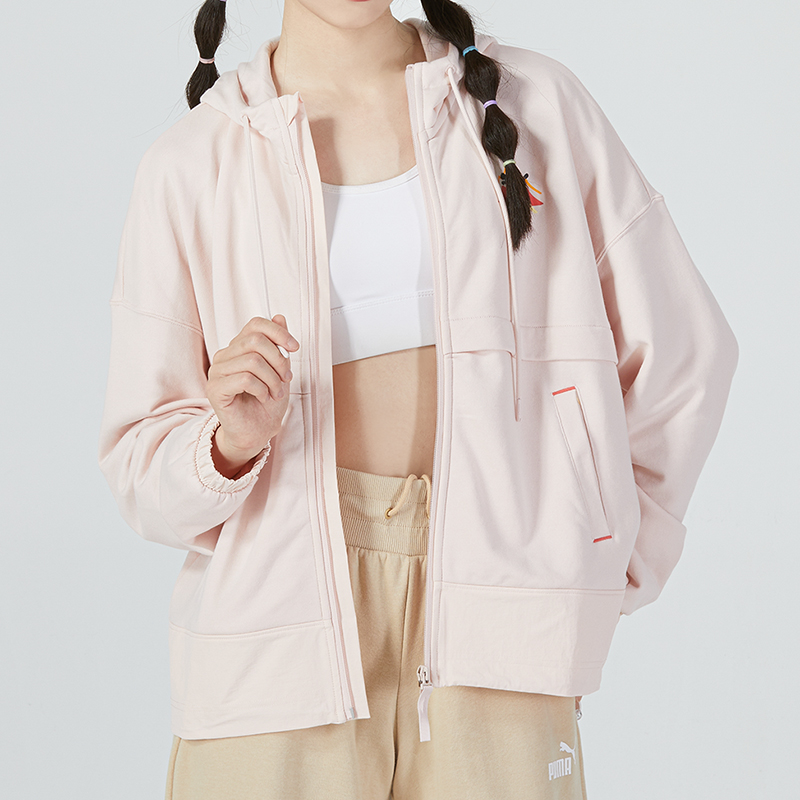 Женская куртка PUMA Camping Full-zip Hoodie (розовая) — фото 4