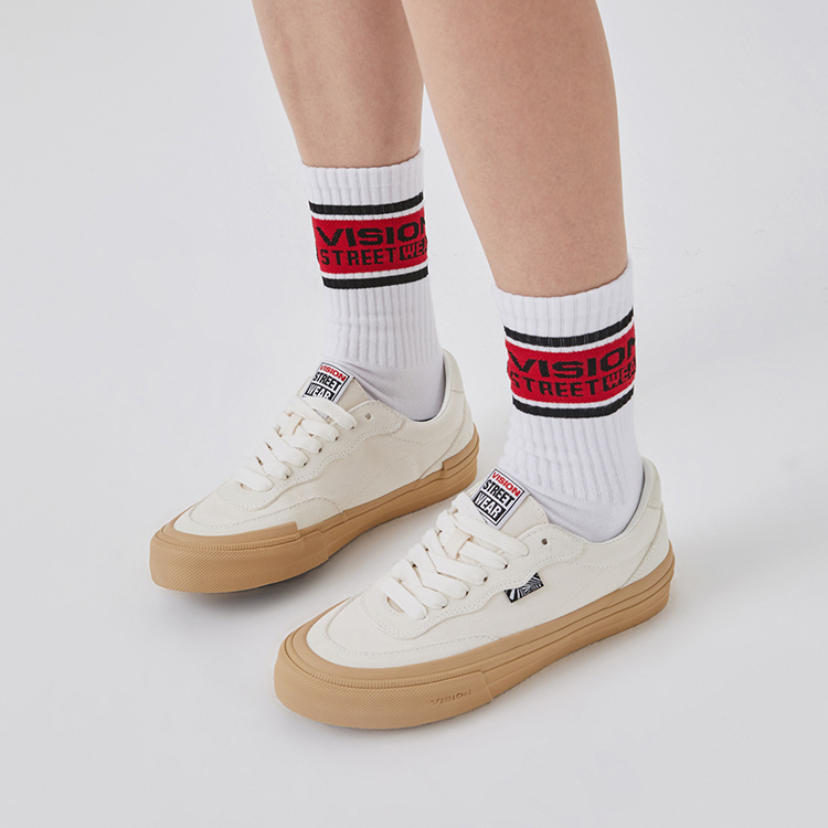Vision Street Wear Flat Top Low top Skateboard Shoes Unisex Ecru